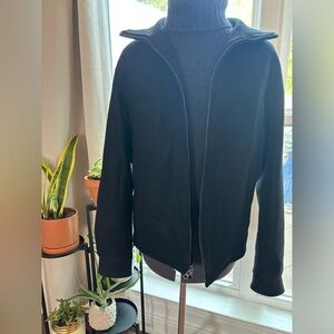 Murano Men's Classic Wool Blend Black Zip-Up Jacket. Medium.
